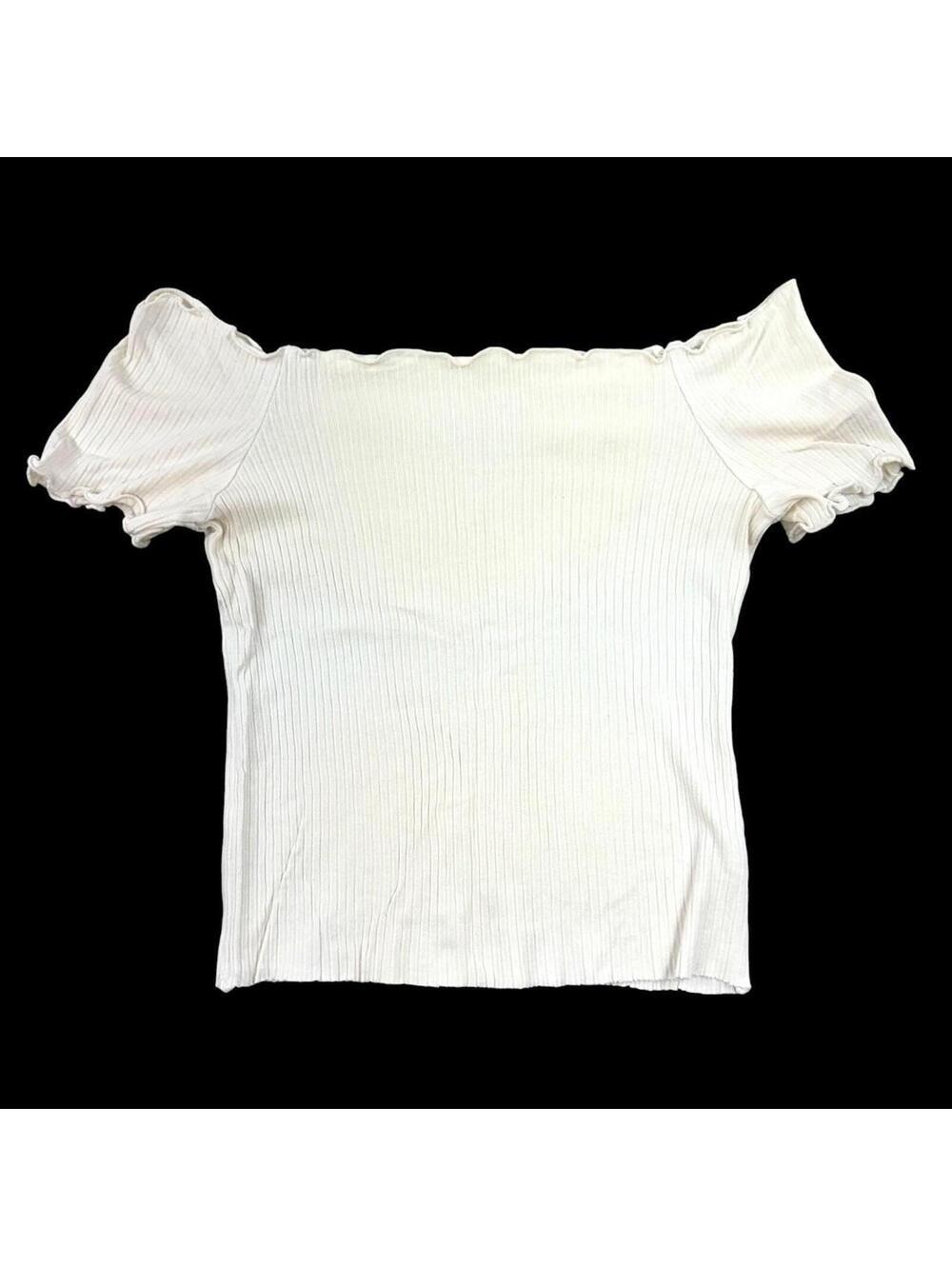 Apple Off the Shoulder Ribbed Top - Picture 2 of 7